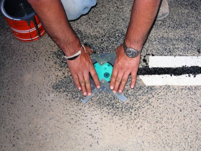 Installation of road pavement sensor