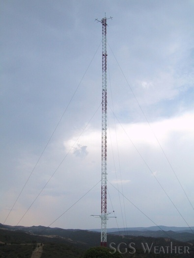 wind power system 40m meteorological tower and wind sensors